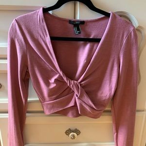 pink twist crop top